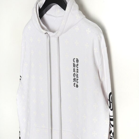 Chrome Hearts Plus Cross Horseshoe Hoodie White - Picture 3 of 9